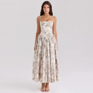 Suninheart – vêtements d'été pour femmes, robe mi-longue élégante, imprimé Floral blanc, robe de vacances, nouvel arrivage 2025